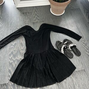 Black lace short dress ballerina  dresses‎